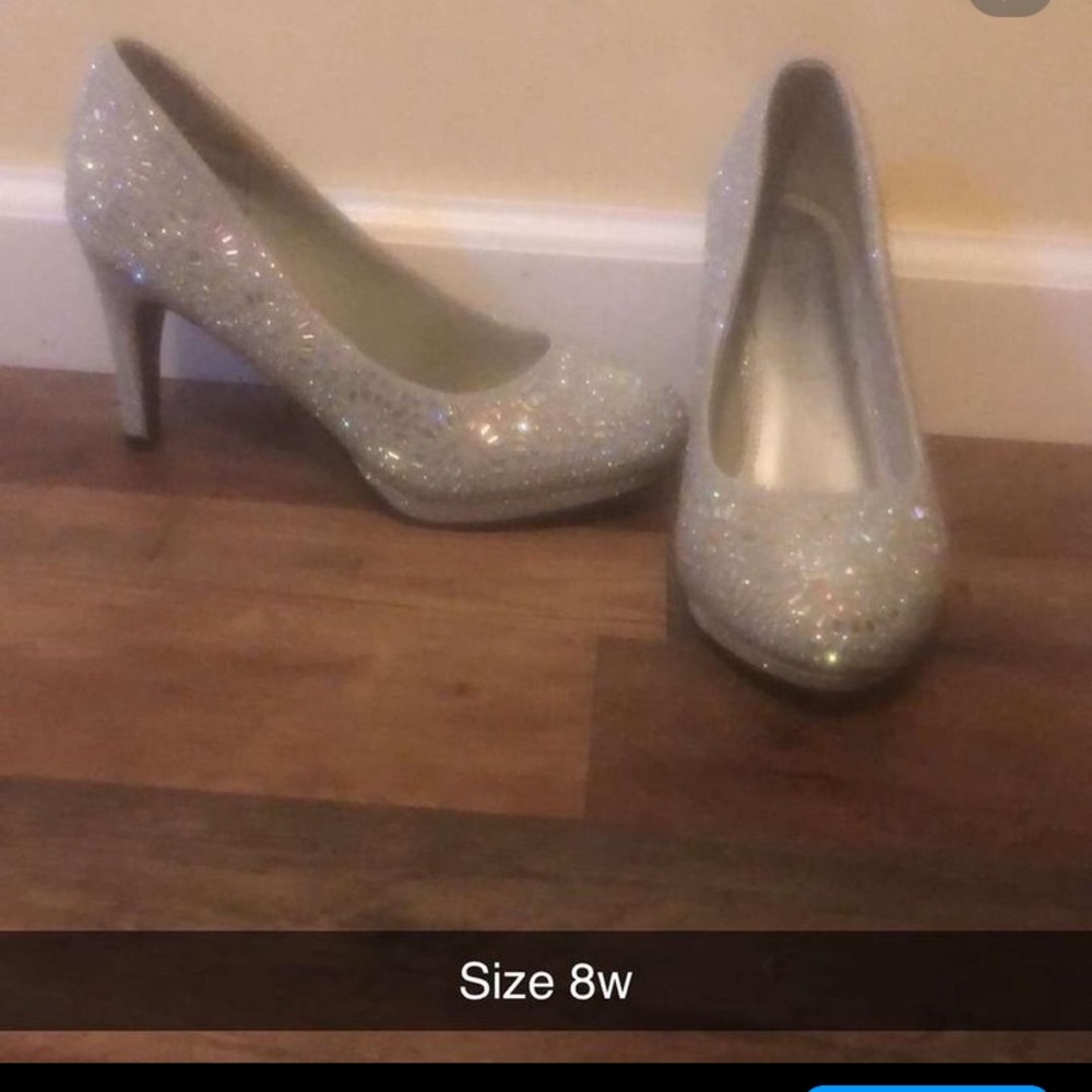 Silver Glitter Heels